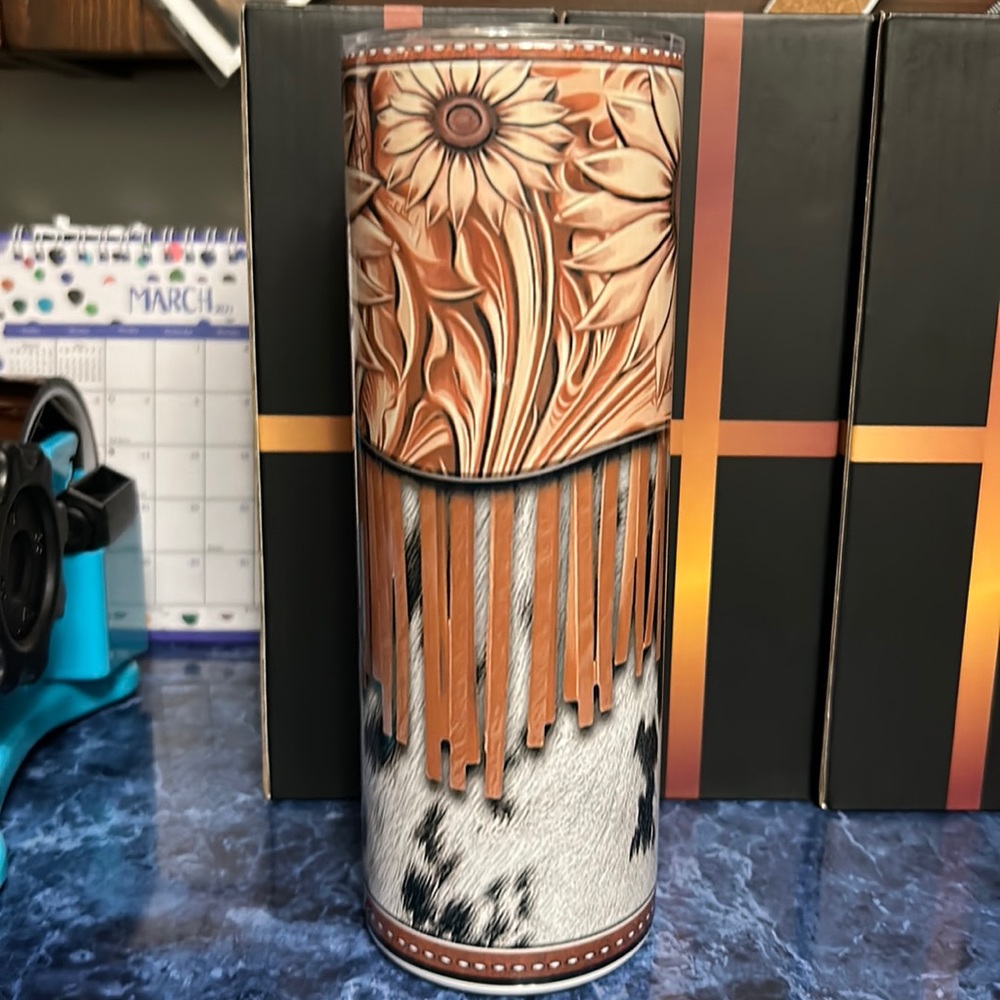 Sublimation tumblers with lid and straw